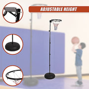 Netball Ring with Stand Portable Pole Height Adjustable V63-798747