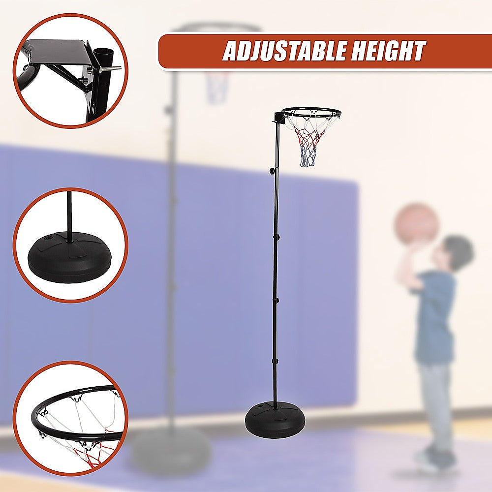 Netball Ring with Stand Portable Pole Height Adjustable V63-798747