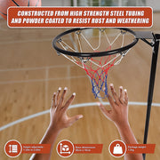 Netball Ring with Stand Portable Pole Height Adjustable V63-798747