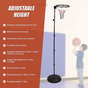 Netball Ring with Stand Portable Pole Height Adjustable V63-798747