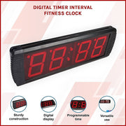 Digital Timer Interval Fitness Clock with LED Display for Home Gym Workouts