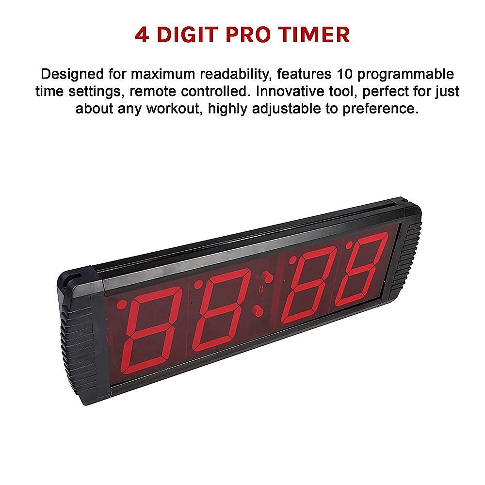 Digital Timer Interval Fitness Clock with LED Display for Home Gym Workouts