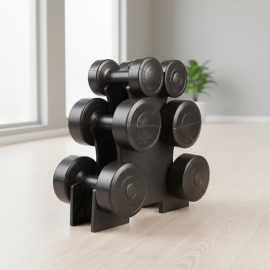 12kg Dumbbell Weights Set with Rack for Home Gym Training V63-798807