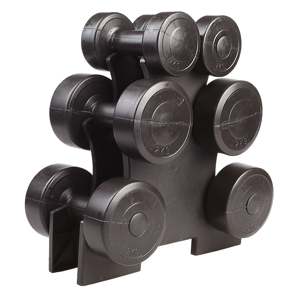 12kg Dumbbell Weights Set with Rack for Home Gym Training V63-798807