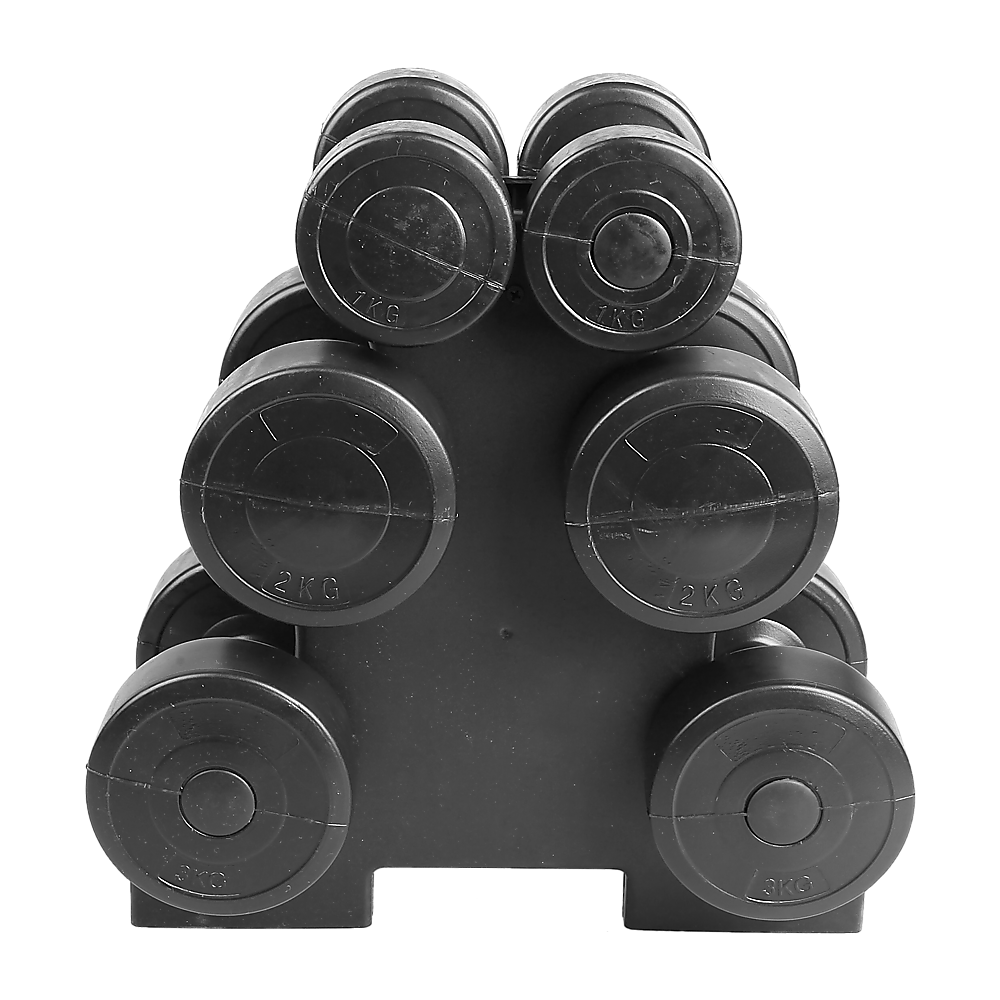 12kg Dumbbell Weights Set with Rack for Home Gym Training V63-798807