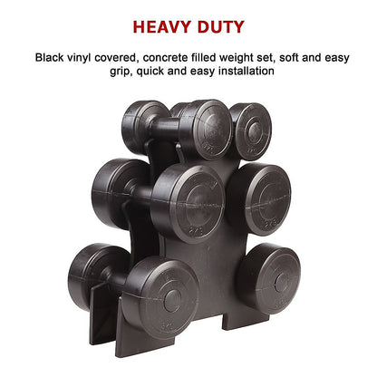 12kg Dumbbell Weights Set with Rack for Home Gym Training V63-798807