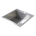 530x505mm Handmade Stainless Steel Topmount Kitchen Laundry Sink with Waste V63-798957