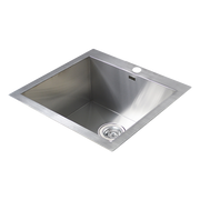 530x505mm Handmade Stainless Steel Topmount Kitchen Laundry Sink with Waste V63-798957