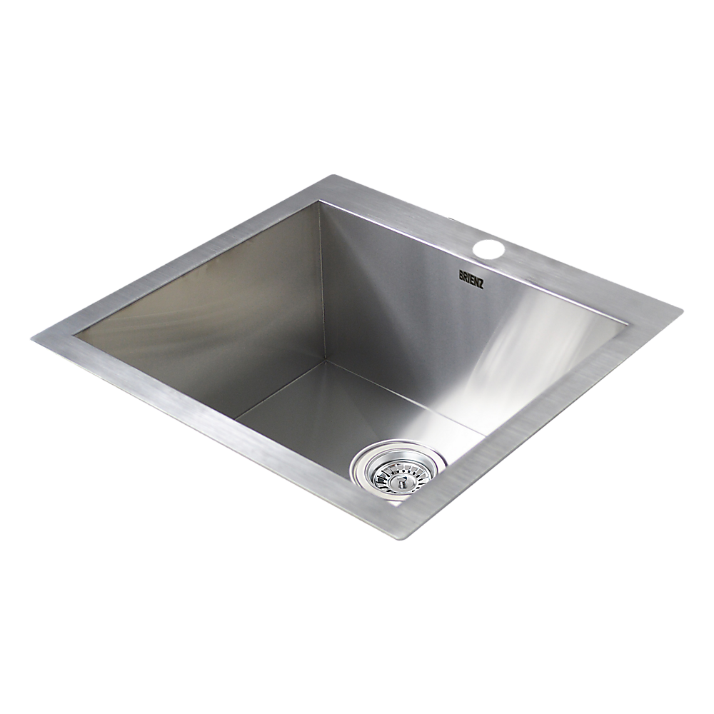 530x505mm Handmade Stainless Steel Topmount Kitchen Laundry Sink with Waste V63-798957