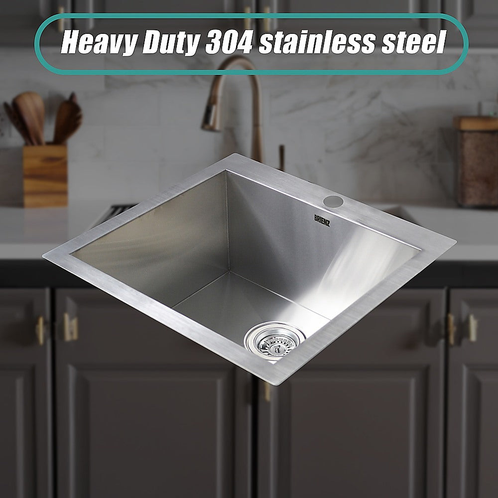 530x505mm Handmade Stainless Steel Topmount Kitchen Laundry Sink with Waste V63-798957