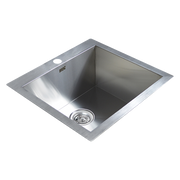 530x505mm Handmade Stainless Steel Topmount Kitchen Laundry Sink with Waste V63-798957