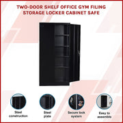 Two-Door Shelf Office Gym Filing Storage Locker Cabinet Safe V63-799127