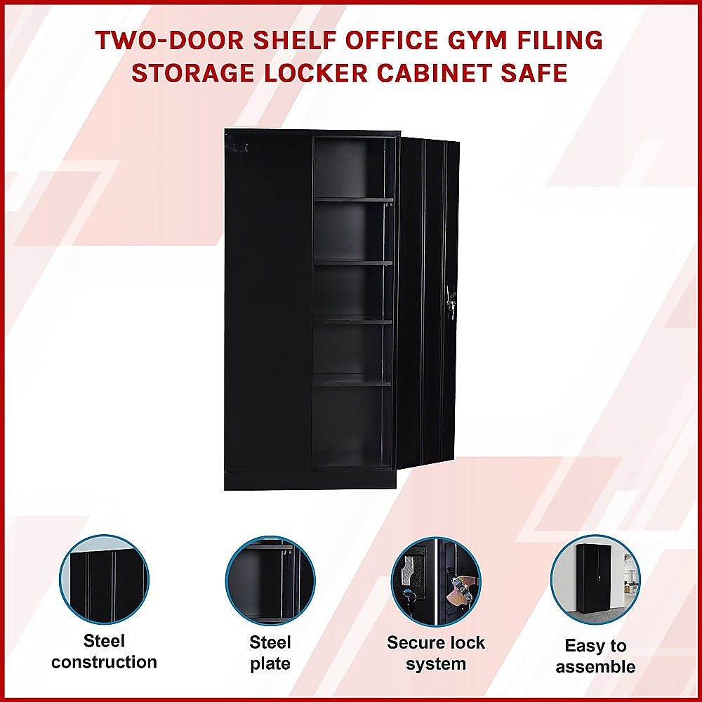 Two-Door Shelf Office Gym Filing Storage Locker Cabinet Safe V63-799127