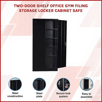 Two-Door Shelf Office Gym Filing Storage Locker Cabinet Safe V63-799127