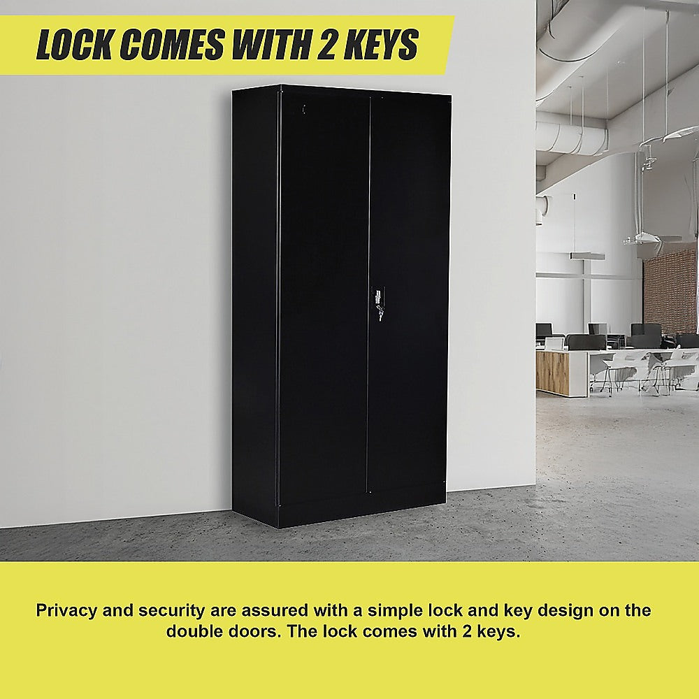 Two-Door Shelf Office Gym Filing Storage Locker Cabinet Safe V63-799127