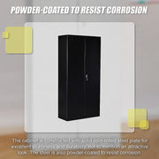 Two-Door Shelf Office Gym Filing Storage Locker Cabinet Safe V63-799127