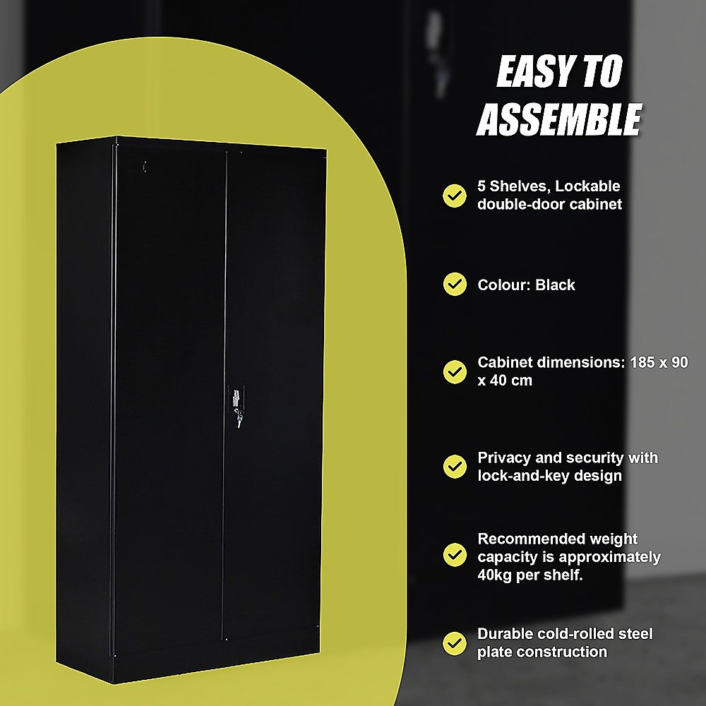 Two-Door Shelf Office Gym Filing Storage Locker Cabinet Safe V63-799127
