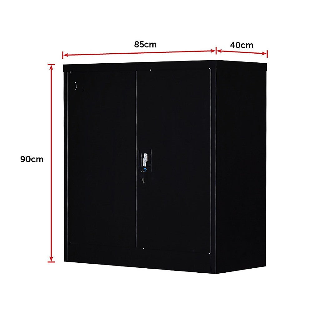 Two-Door Shelf Office Gym Filing Storage Locker Cabinet Safe V63-799167