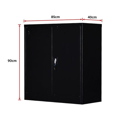 Two-Door Shelf Office Gym Filing Storage Locker Cabinet Safe V63-799167
