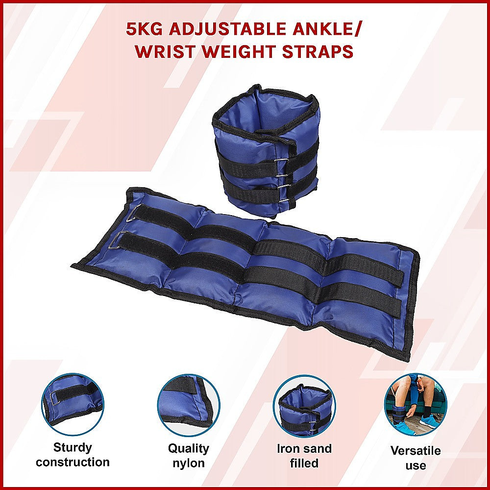 5kg Adjustable Ankle/Wrist Weight Straps V63-799287