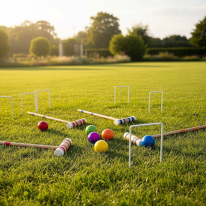 Croquet Set For Up To 6 Players Complete Outdoor Lawn Game Set For Family Gatherings And Events V63-799307
