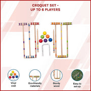 Croquet Set For Up To 6 Players Complete Outdoor Lawn Game Set For Family Gatherings And Events V63-799307