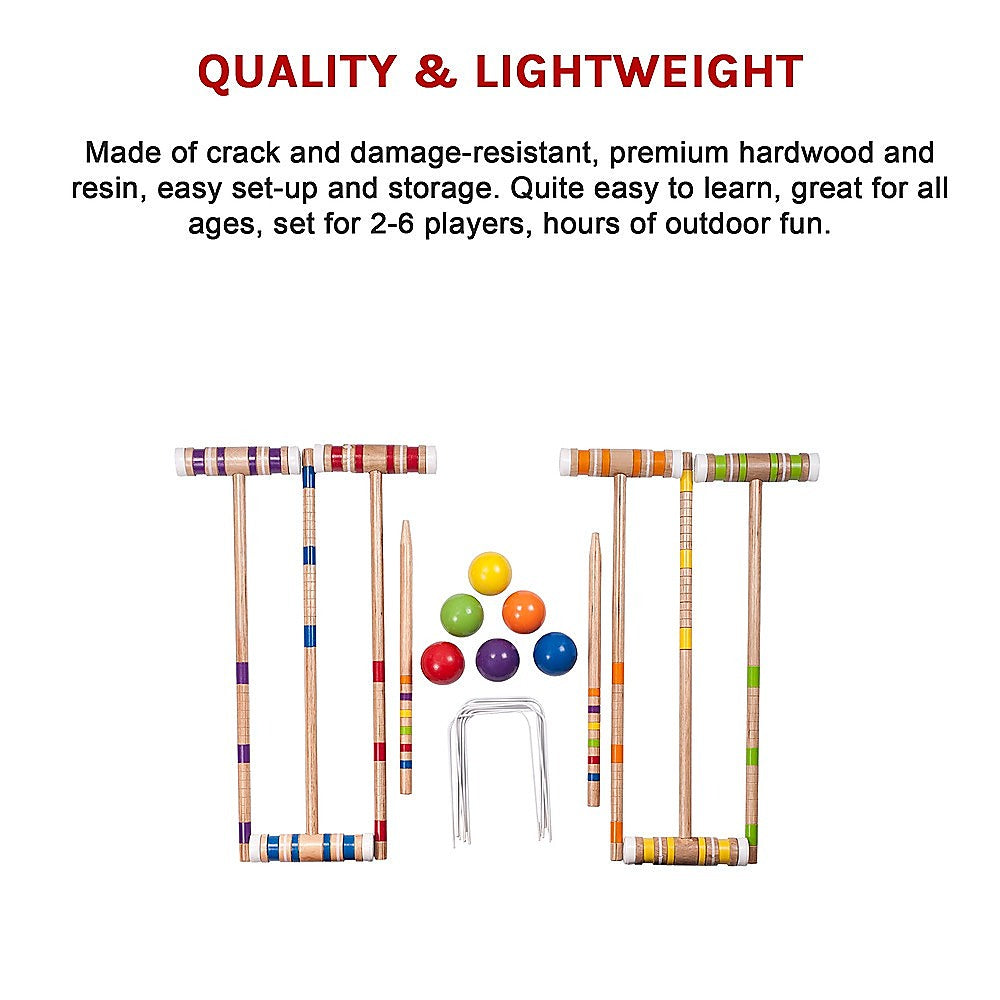 Croquet Set For Up To 6 Players Complete Outdoor Lawn Game Set For Family Gatherings And Events V63-799307