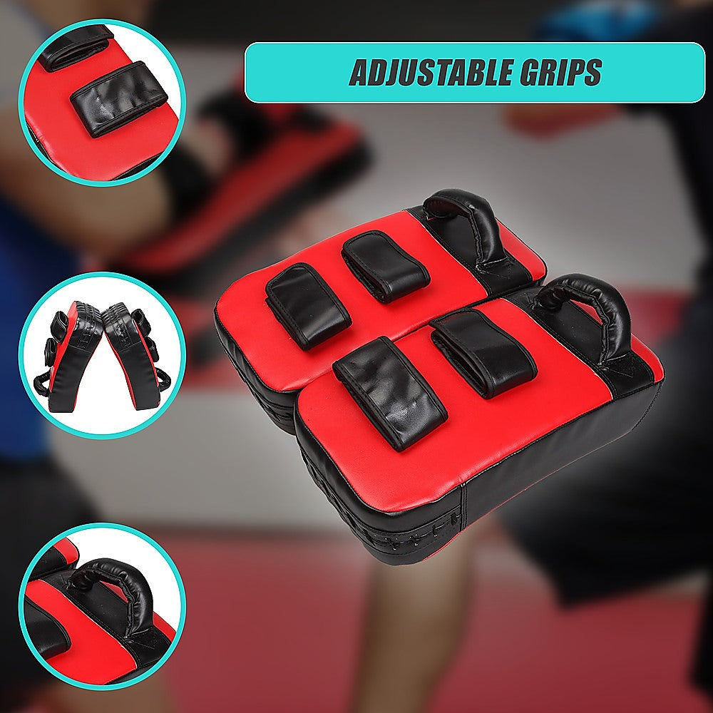 2 x Thai Boxing Punch Focus Pad Mitts Training Strike Shields Set V63-799317