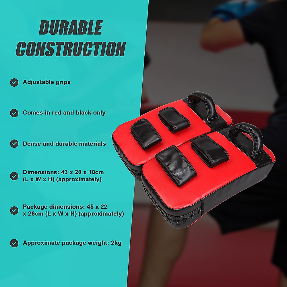 2 x Thai Boxing Punch Focus Pad Mitts Training Strike Shields Set V63-799317