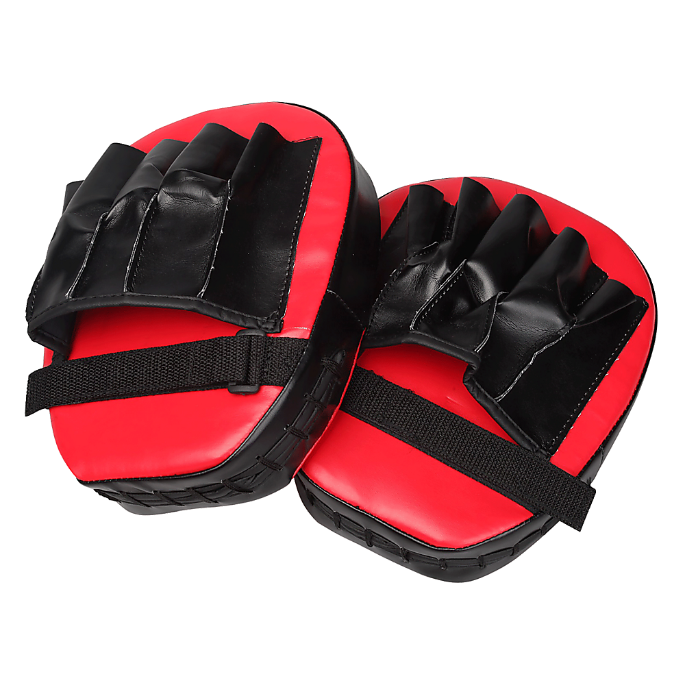 2 x Thai Boxing Punch Focus Gloves Kit Training Red & Black Pads V63-799327