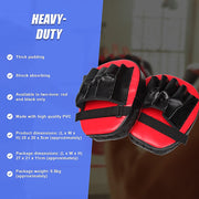 2 x Thai Boxing Punch Focus Gloves Kit Training Red & Black Pads V63-799327