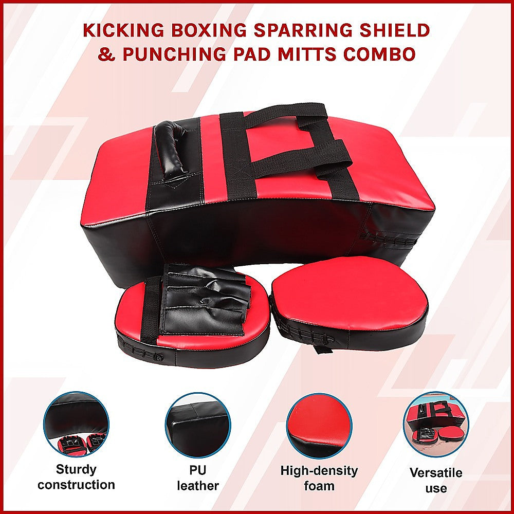 Kickboxing Shield & Punching Pad Combo - Sparring Training Strike Set V63-799337