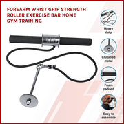 Forearm Wrist Grip Strength Roller Exercise Bar Home Gym Training V63-799347