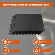 4 Tiles EVA Interlocking Gym Floor Mats - Home Fitness Puzzle Exercise Mat Set V63-799367