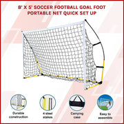 8' x 5' Soccer Football Goal Foot Portable Net Quick Set Up V63-799407