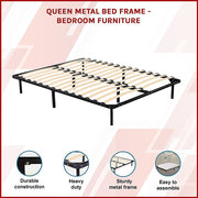 Queen Metal Bed Frame - Bedroom Furniture V63-799517