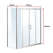 1700 X 700 Sliding Door Safety Glass Shower Screen By Della Francesca V63-799607