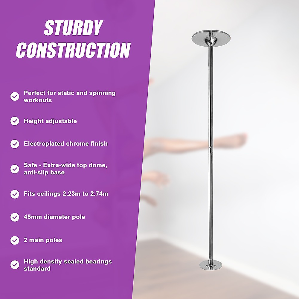 Portable Dance Pole Spinning Fitness Pole for Home Gym Training V63-800087