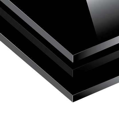 Toughened 60cm x 75cm Black Glass Kitchen Splashback V63-800187