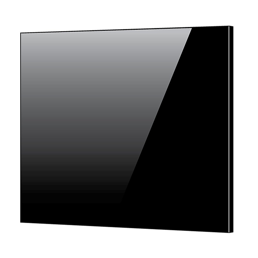 Toughened 90cm x 70cm Black Glass Kitchen Splashback V63-800217