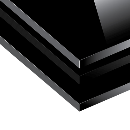 Toughened 90cm x 70cm Black Glass Kitchen Splashback V63-800217