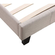 Single Linen Fabric Bed Frame Beige V63-800697