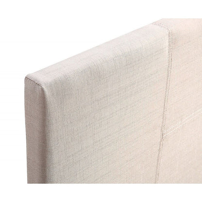 Single Linen Fabric Bed Frame Beige V63-800697