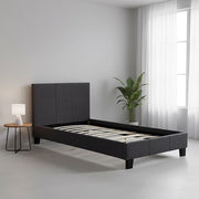 Single Linen Fabric Bed Frame Grey