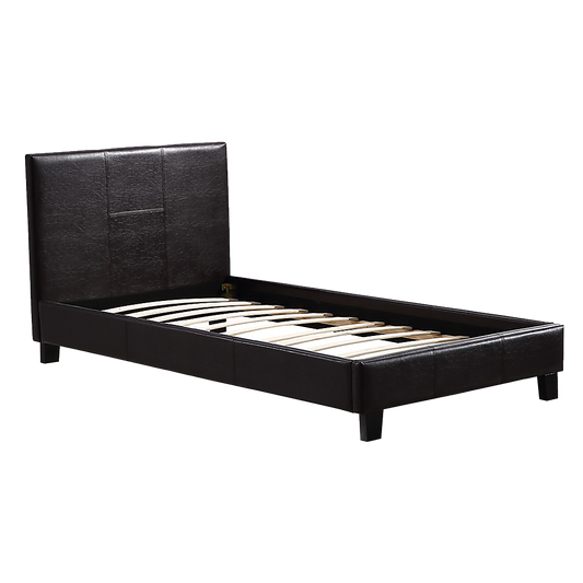 Single PU Leather Bed Frame Brown V63-800717