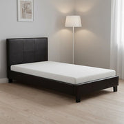 Single PU Leather Bed Frame Brown V63-800717