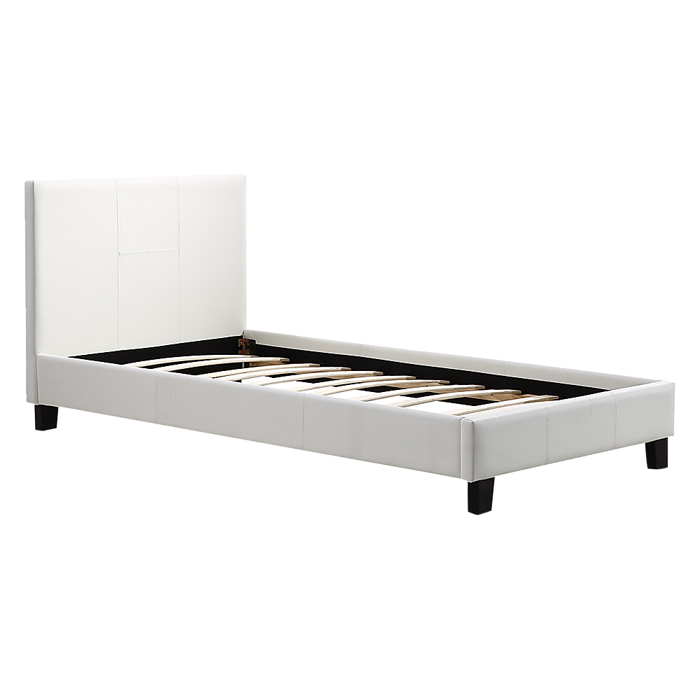 Single PU Leather Bed Frame White V63-800727