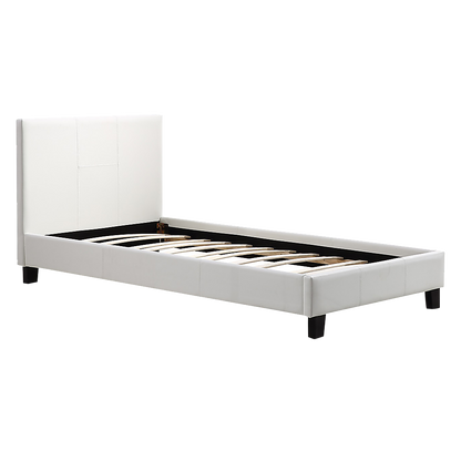 Single PU Leather Bed Frame White V63-800727