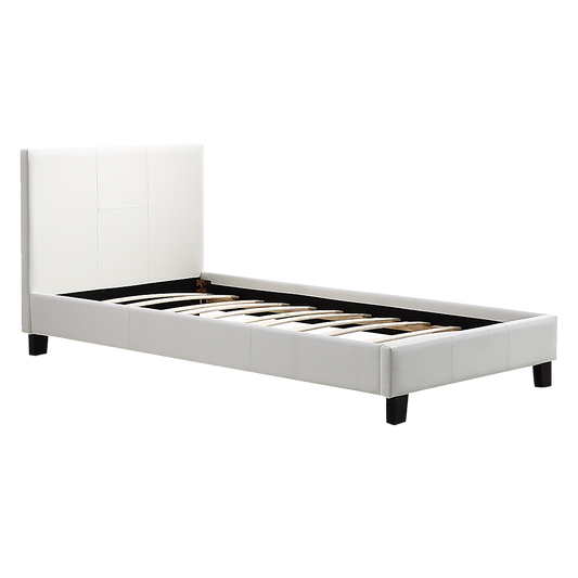 Single PU Leather Bed Frame White V63-800727