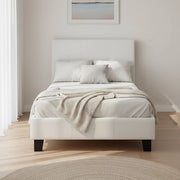 Single PU Leather Bed Frame White V63-800727